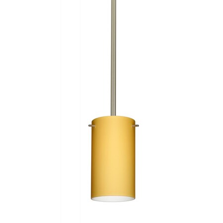 Stilo 1 Light Mini Pendant Shade Color: Vanilla Matte, Bulb Type: LED, Finish: Satin Nickel